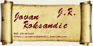 Jovan Roksandić vizit kartica
